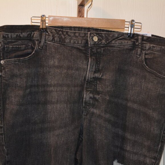 NWT Extra High-Waisted Sky-Hi Straight Black Jeans for Women - Picture 4 of 9